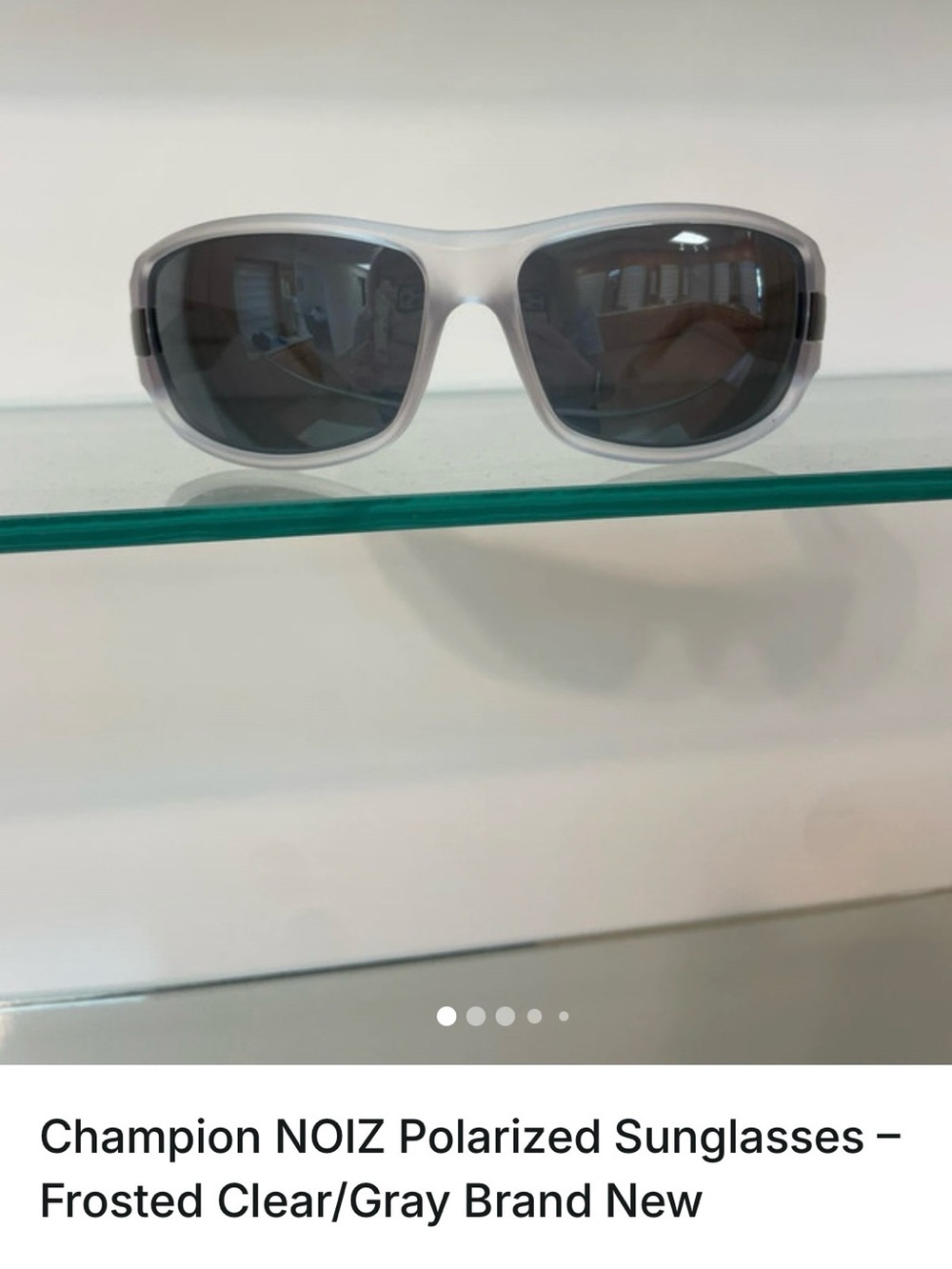Champion Polarized Sunglasses in Frosted Clear and Gray